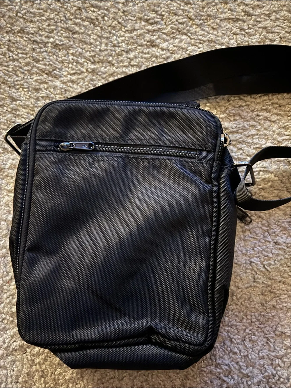 Black Crossbody Messenger Bag for Men